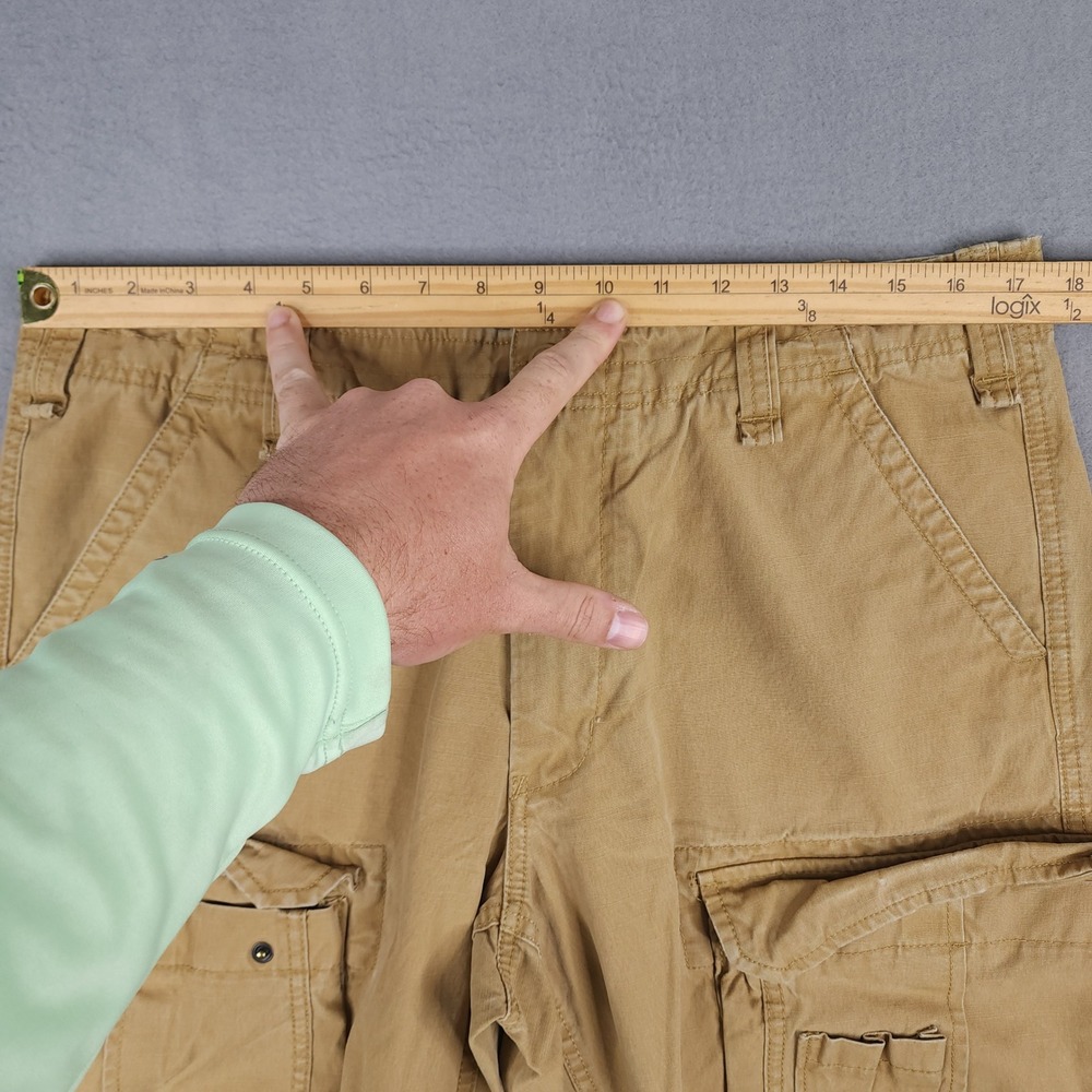 Eddie Bauer Cargo Pants Mens 36x30 Tan Khaki Cotton Workwear Gorpcore Outdoor - Picture 7 of 15